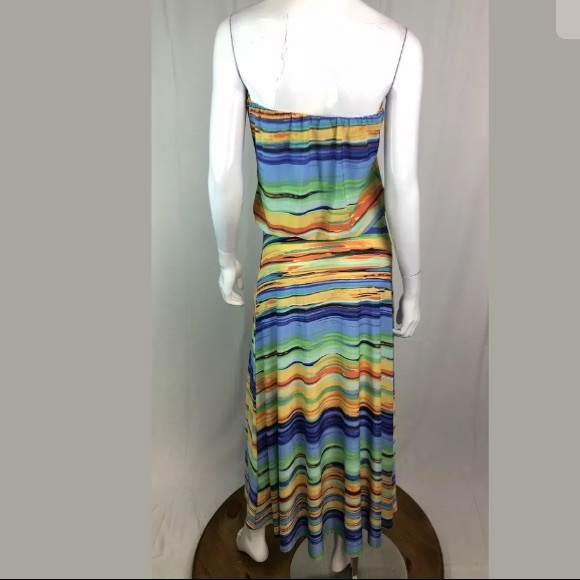 Cache Striped Sunrise Jersey Strapless Shift Dress - Picture 6 of 8
